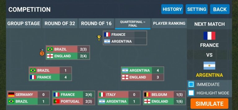World Football Simulator для Android — скриншот 3