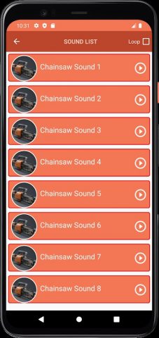 звуки бензопилы для Android — скриншот 3