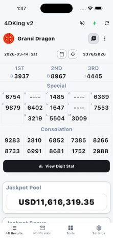 4DKing Live Results v2 для Android — скриншот 5