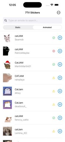 7TV Stickers from Twitch для iOS — скриншот 1