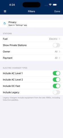 Alternative Fueling Stations для iOS — скриншот 3
