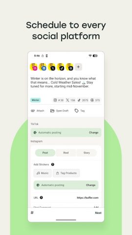 Buffer: Social Media Scheduler для Android — скриншот 1