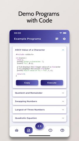C Compiler — Run .c Code для Android — скриншот 5