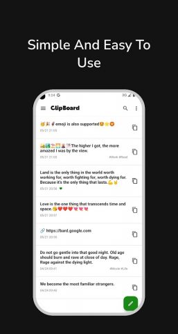 Clipboard — Copy Paste & Notes для Android — скриншот 1
