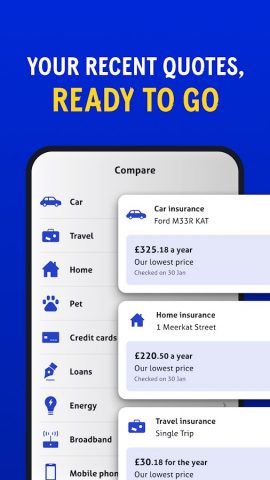 Compare the Market: Meerkat для Android — скриншот 5
