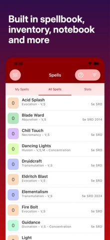 DnD 5e Character Keep для iOS — скриншот 5