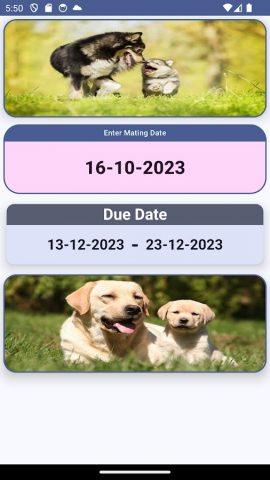 Dog Gestation Calculator для Android — скриншот 1