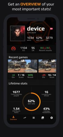 Faceit Stats для iOS — скриншот 2