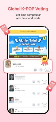 FanPlus: Idol Vote & Community для Android — скриншот 3