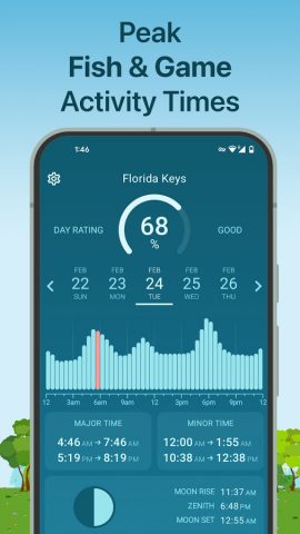 Fishing & Hunting Solunar Time для Android — скриншот 2
