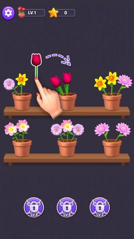 Flower Merge: Цветы Сортировка для Android — скриншот 1