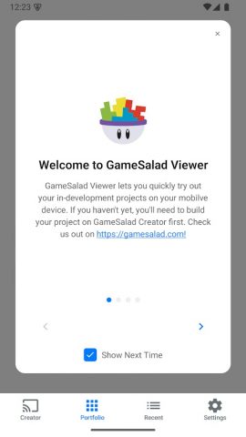GameSalad Viewer для Android — скриншот 1