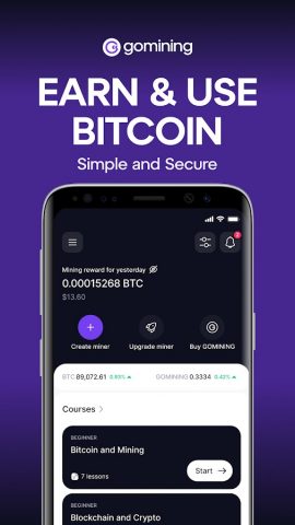 GoMining: BTC Майнинг, Награды для Android — скриншот 1