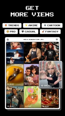 Hula — AI Video Generator для Android — скриншот 3