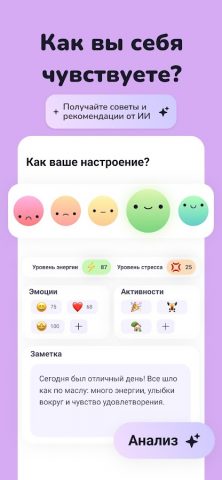 КПТ дневник эмоций: Moodi для Android — скриншот 2
