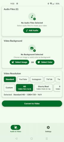 Конвертер Аудио в Видео для Android — скриншот 1