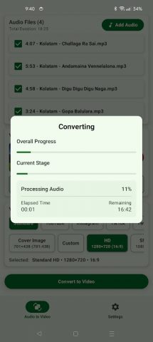 Конвертер Аудио в Видео для Android — скриншот 4
