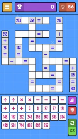 Математический кроссворд для Android — скриншот 3