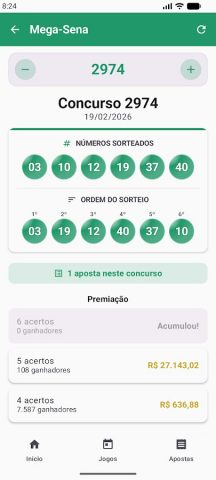 Meus Números da Sorte для Android — скриншот 2