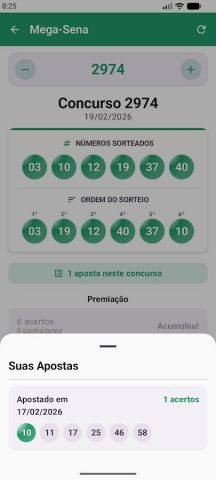 Meus Números da Sorte для Android — скриншот 4