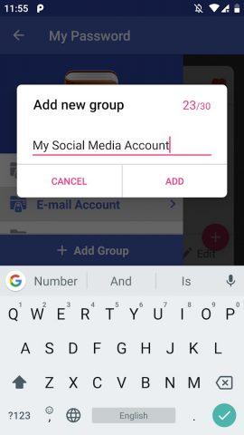 My Password для Android — скриншот 3