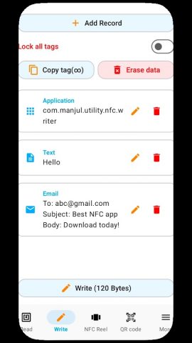 NFC Tag Writer Reader Tool для Android — скриншот 3