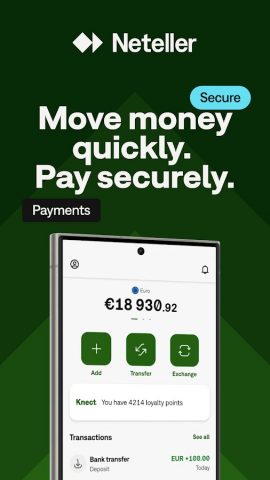 Neteller – Fast Payments для Android — скриншот 1