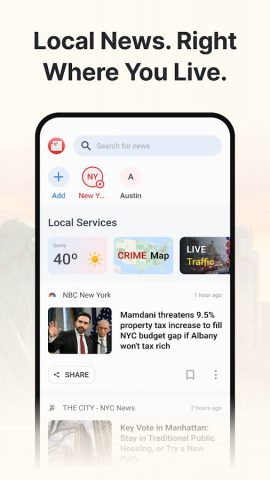 NewsNow Home: Breaking & Local для Android — скриншот 2