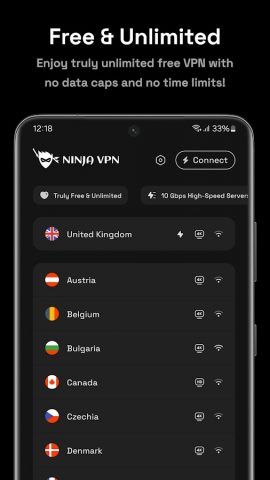 Ninja VPN — Fast & Secure VPN для Android — скриншот 1