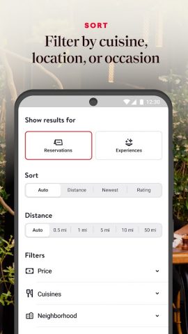 OpenTable для Android — скриншот 5