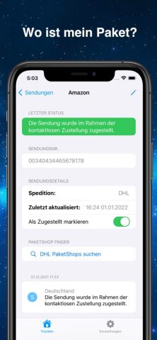 Paket.net Sendungsverfolgung для iOS — скриншот 2