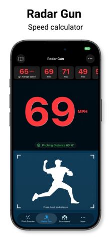 Pitch Counter & Radar Gun для iOS — скриншот 2