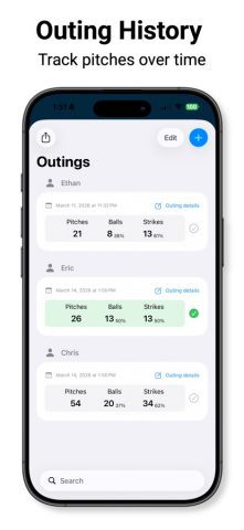 Pitch Counter & Radar Gun для iOS — скриншот 4