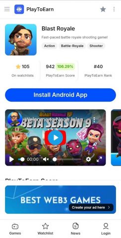 PlayToEarn — Crypto Games List для Android — скриншот 3
