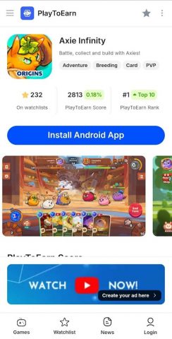 PlayToEarn — Crypto Games List для Android — скриншот 4