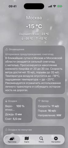 Погода + для iOS — скриншот 3