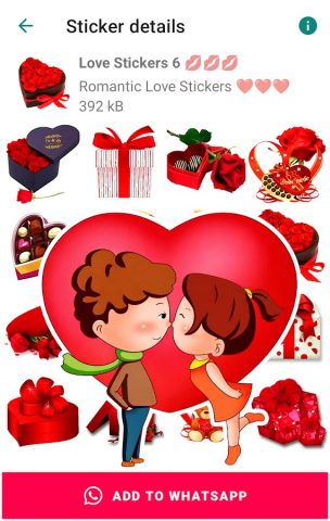Поцелуй стикеры для WhatsApp для Android — скриншот 3