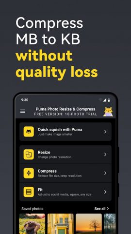 Puma: Photo Resizer Compressor для Android — скриншот 1