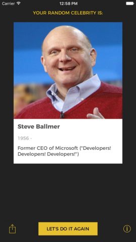 Random Celebrity Generator для iOS — скриншот 3