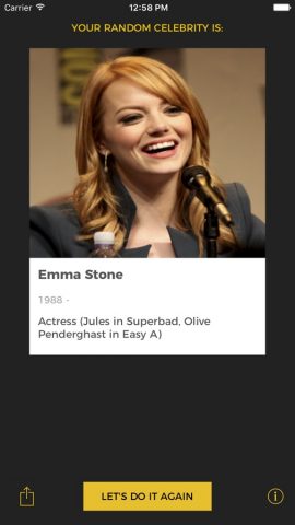 Random Celebrity Generator для iOS — скриншот 4