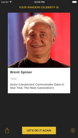 Random Celebrity Generator для iOS — скриншот 5