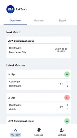 Real Madrid live score : News для Android — скриншот 1