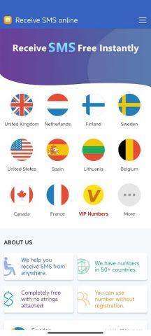 Receive SMS Online для Android — скриншот 2