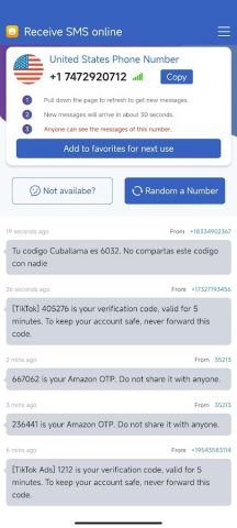 Receive SMS Online для Android — скриншот 5