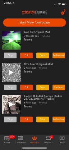 RepostExchange — Promote Music для iOS — скриншот 3