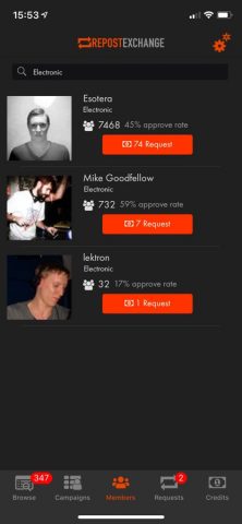 RepostExchange — Promote Music для iOS — скриншот 5