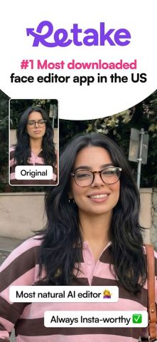 Retake AI: Face & Photo Editor для Android — скриншот 1