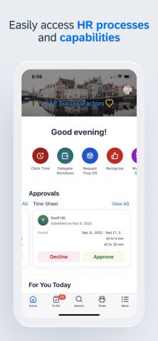 SAP SuccessFactors Mobile для iOS — скриншот 1
