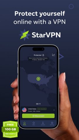 StarVPN: Private & Secure VPN для Android — скриншот 1