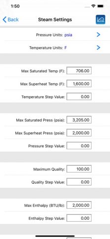 Steam Tables для iOS — скриншот 1